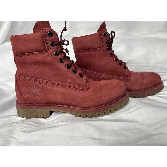 Timberland Women's Red Lace-Up Boots - Picture 10 of 16